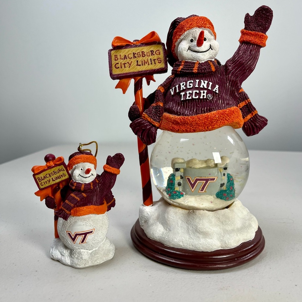 City Limits Snowman with matching ornament in Blacksburg VA